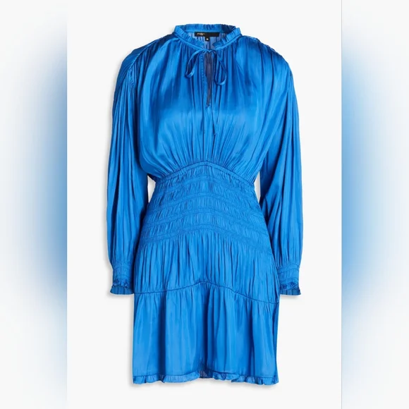 Maje Long Sleeve Satin Dress - Picture 3 of 6